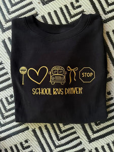 School bus driver icon embroidered