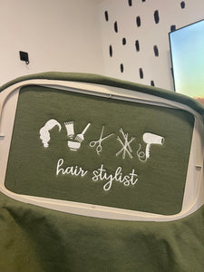 Hair stylist icon embroidered