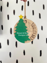 Load image into Gallery viewer, Christmas countdown ornament- green tree unstained
