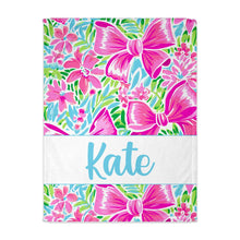 Load image into Gallery viewer, Bow name blanket- multiple colors
