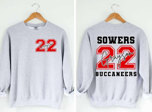 Custom Name and Number Front/Back