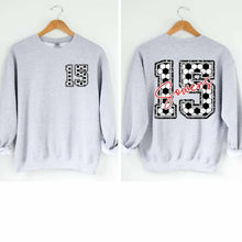 Load image into Gallery viewer, Sport Numbers glitter Front/Back - kids
