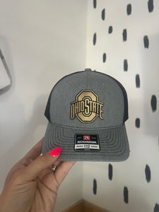 Leather patched hat