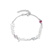 Load image into Gallery viewer, Personalized Name + Birth Stone Bracelet
