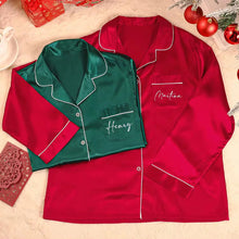 Load image into Gallery viewer, 100% silk satin matching pajamas - end of November ship
