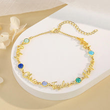 Load image into Gallery viewer, Personalized Name + Birth Stone Bracelet
