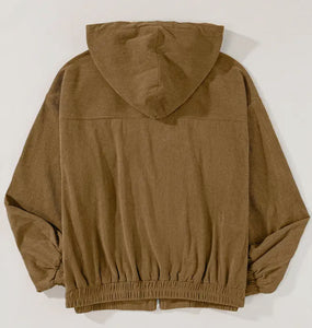 Corduroy hooded jacket