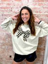 Load image into Gallery viewer, Checkered Bow Sweatshirt
