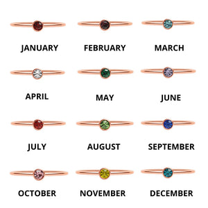 Birthstone stacking ring rose gold