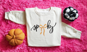 Spooky with bow embroidered
