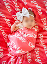 Load image into Gallery viewer, Personalized name swaddle blanket full bleed
