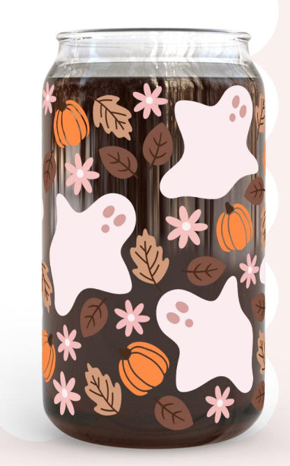 Halloween ghost glass 1