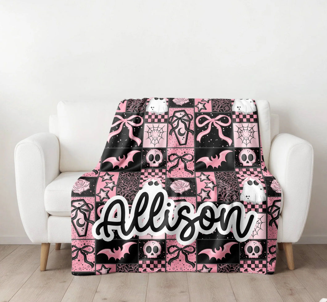 Pink goth blanket