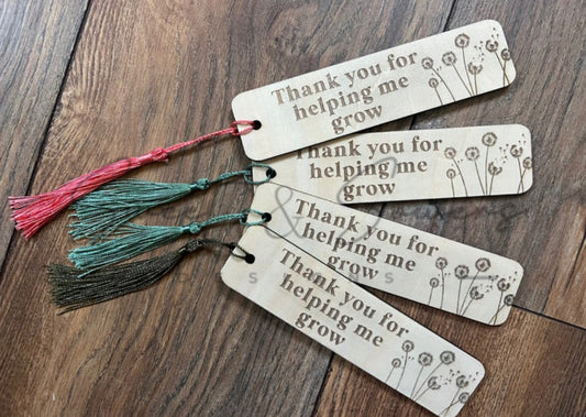 Thank you for helping me grow bookmark