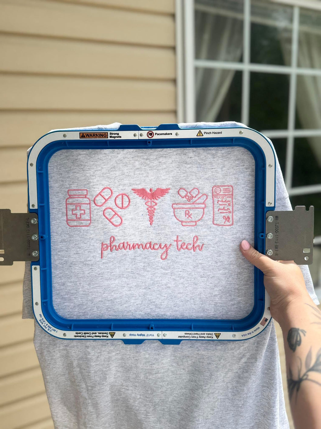 Pharmacy tech icon embroidered