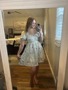 Floral extra lined dress - SMALL - RTS