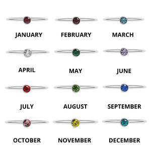 Birthstone stacking ring silver