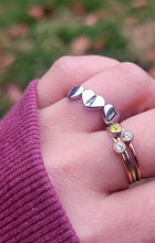 Load image into Gallery viewer, 3 heart stamped ring
