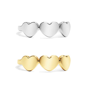 3 heart stamped ring