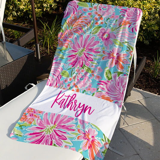 Flower beach towel