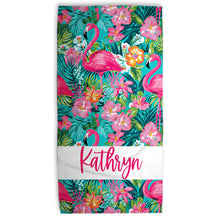 Load image into Gallery viewer, Flamingo beach towel
