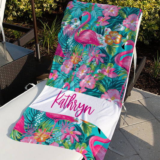 Flamingo beach towel