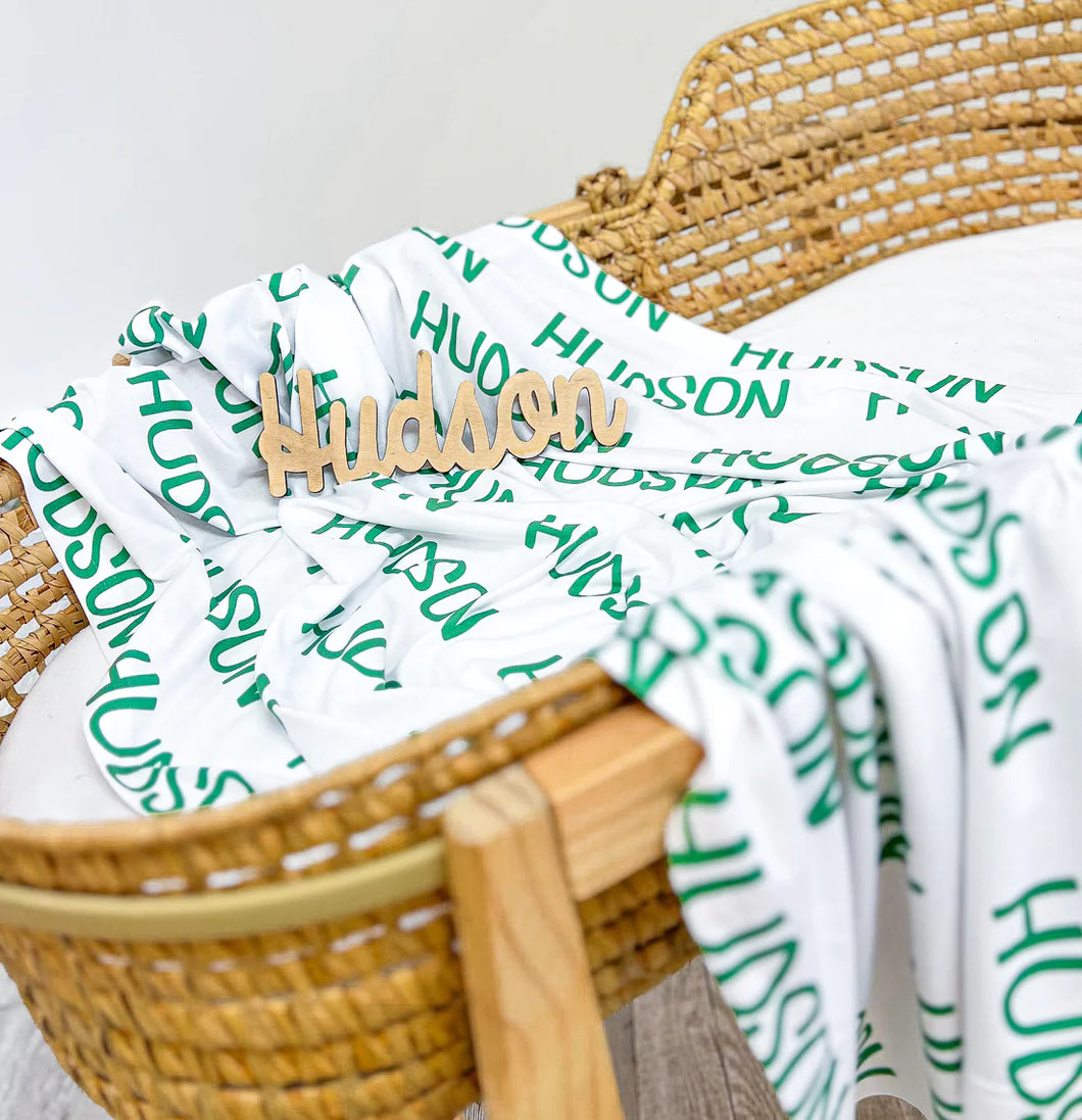 Personalized name swaddle blanket