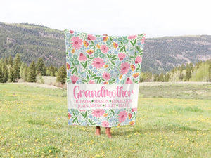 Floral name blankets