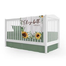 Load image into Gallery viewer, Sunflower Personalized Baby Blanket
