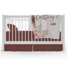 Load image into Gallery viewer, Boho floral personalized baby blanket
