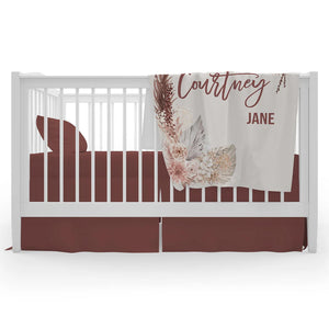 Boho floral personalized baby blanket