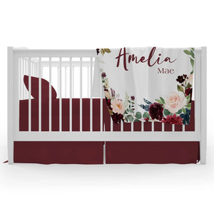 Maroon and Navy Personalized Baby Blanket