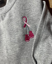 Load image into Gallery viewer, Breast cancer ribbon with gloves - embroidered
