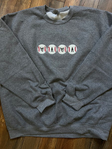 Glitter baseball mama embroidered