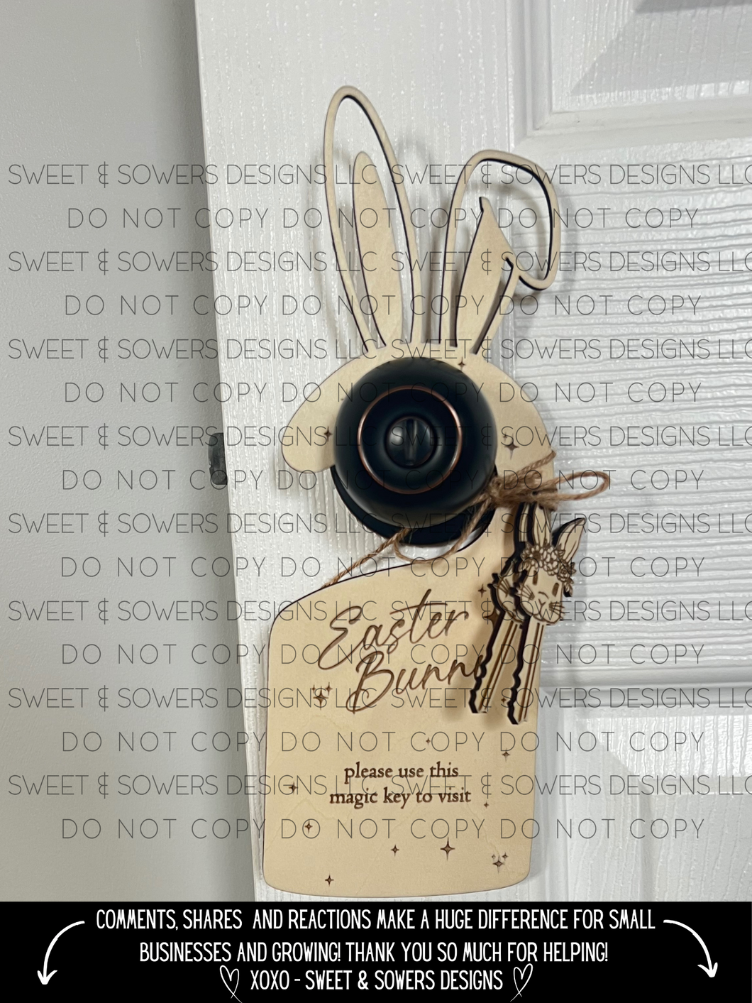 Easter bunny door hanger