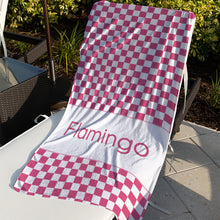 Load image into Gallery viewer, Checkered Personalized name beach towel
