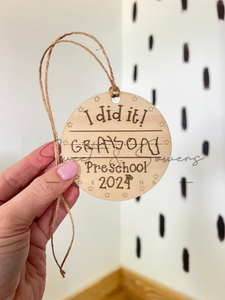 I did it handwriting graduation ornament