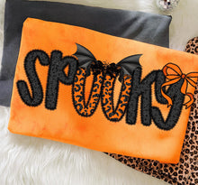 Load image into Gallery viewer, Faux glitter lace spooky
